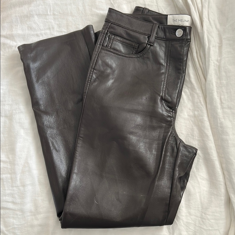Aritzia - Melina Faux Leather Pants, Chocolate Brown